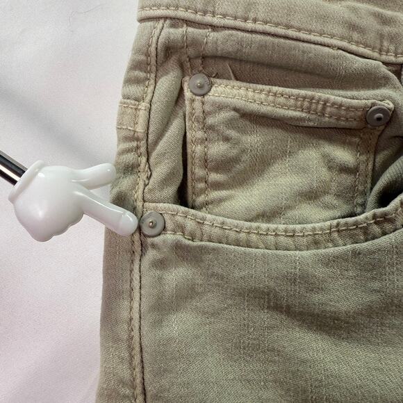 Mother The Insider Ankle Fray Jeans Chalk It Up Tan Crop Raw Hem Size 30 - Picture 14 of 16